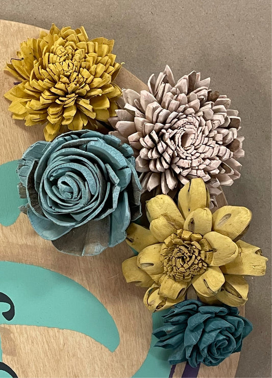 Three Wooden Flowers - Add on